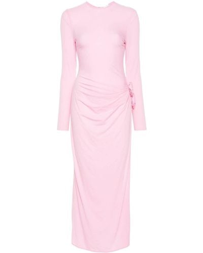 Magda Butrym Floral-appliqué Asymmetric Dress - Pink