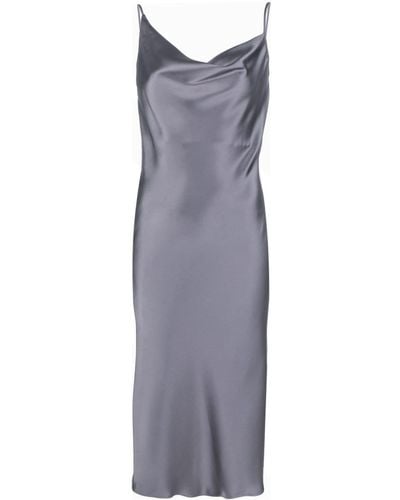 Blanca Vita Drapped Satin-finish Dress - Grey