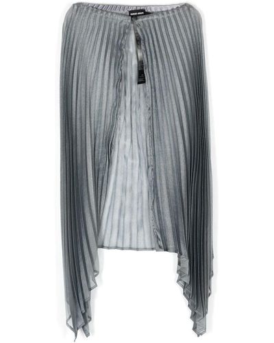 Giorgio Armani Fully-pleated Button Cape - Blue