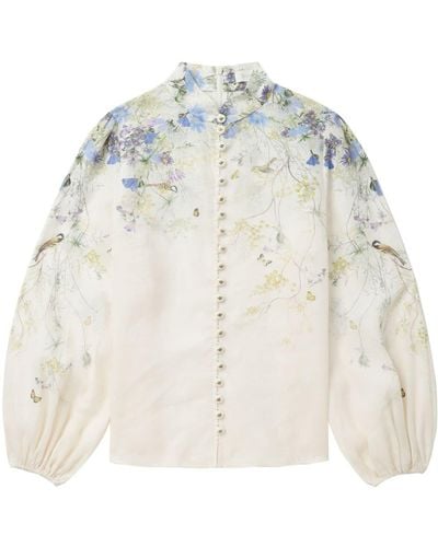 Zimmermann Blusa Harmony con estampado floral - Blanco