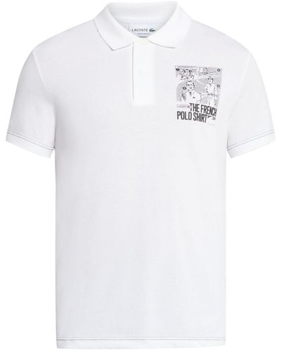 Lacoste Movement Poloshirt mit grafischem Print - Weiß