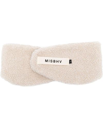 MISBHV Embroidered-logo Fleece Bandana - Natural