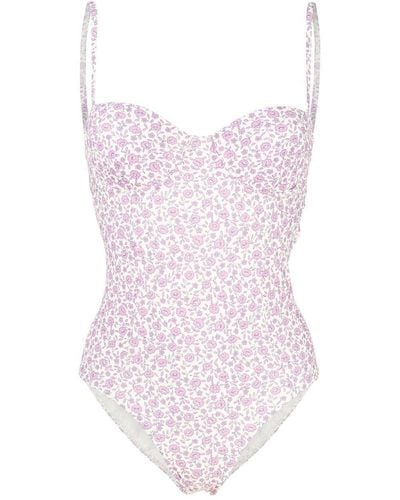 Tory Burch Floral-print Swimsuit - Pink