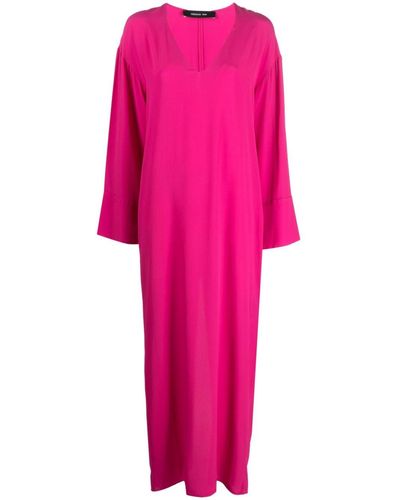 FEDERICA TOSI Langes Kleid mit V-Ausschnitt - Pink