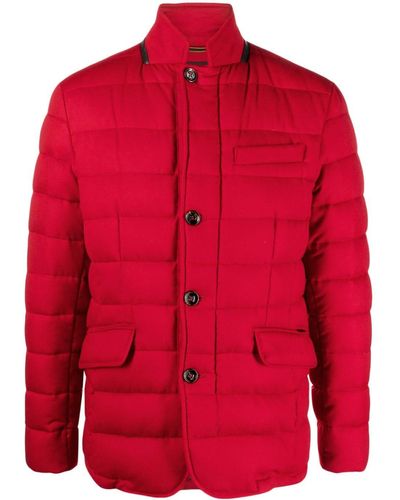 Moorer Zayn Quilted Cashmere Down Jacket - Red