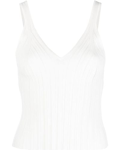 Helmut Lang Angela V-neck Knitted Top - White