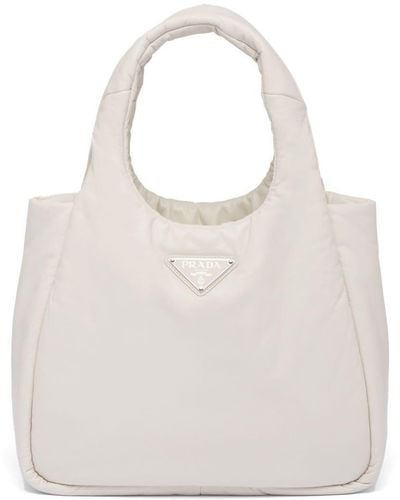 Prada Medium Soft Tote Bag - White