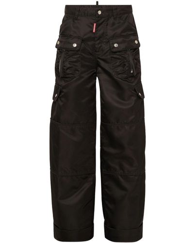 DSquared² Satin Cargo Trousers - Black