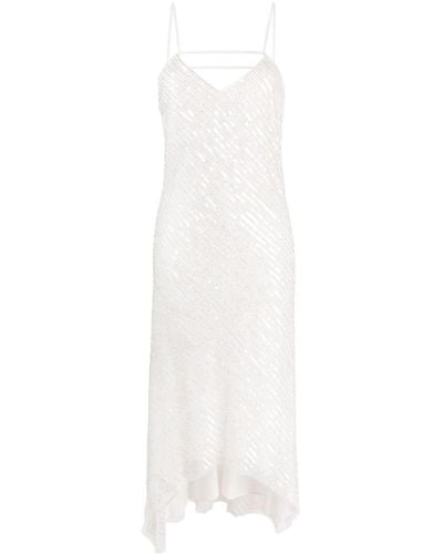 Patrizia Pepe Sequin-embellished Asymmetric Dress - White