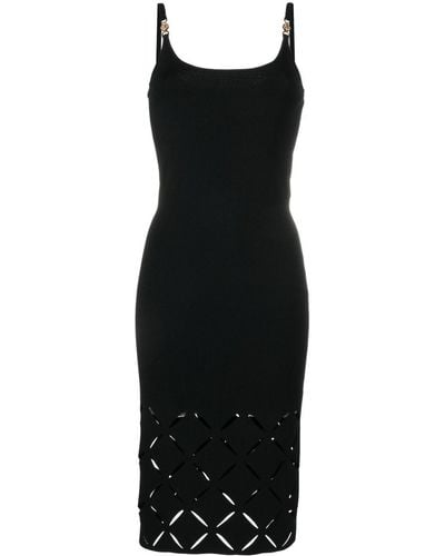 Versace Knitted Midi Sheath Dress - Black