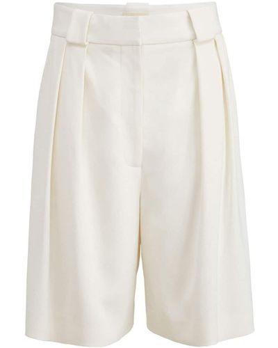Khaite Rillo Pleated Tailored Shorts - White