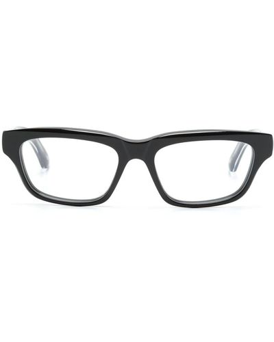 Balenciaga Eckige Brille mit Logo - Schwarz