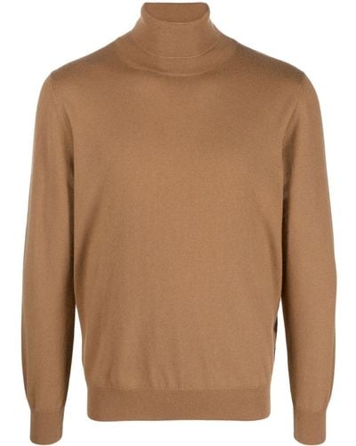 Canali Fine-knit Cashmere Sweater - Brown