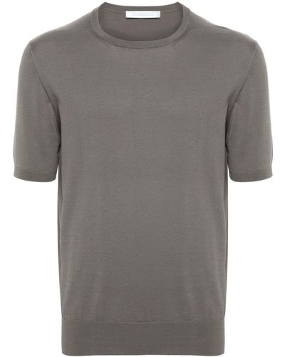 Cruciani Fein gestricktes T-Shirt - Grau
