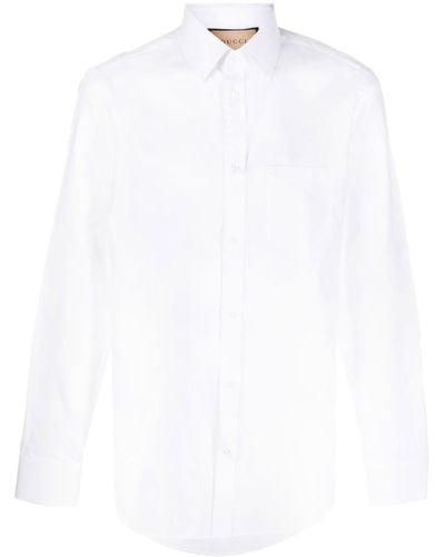 Gucci Double G Embroidered Shirt - White