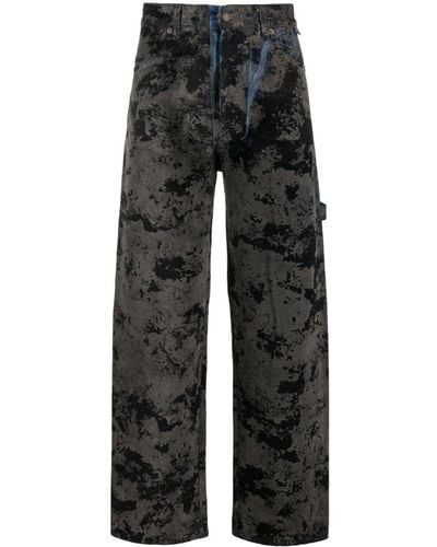 DARKPARK John Camouflage-pattern Straight-leg Jeans - Black