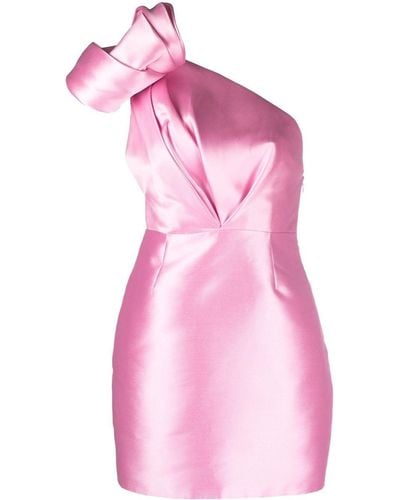Solace London Asymmetric Bow Dress - Pink