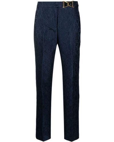 Silvia Tcherassi Orion Jacquard Tailored Pants - Blue