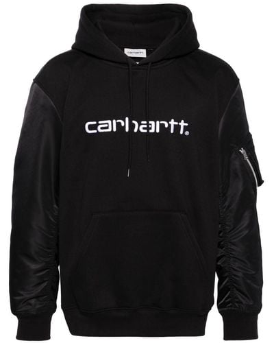 Junya Watanabe X Carhartt hoodie à logo brodé - Noir