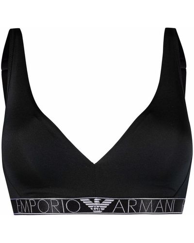 Emporio Armani ロゴ ブラ - ブラック