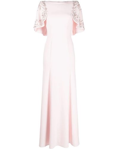 Jenny Packham Anemone Bead-embellished Maxi Dress - Pink