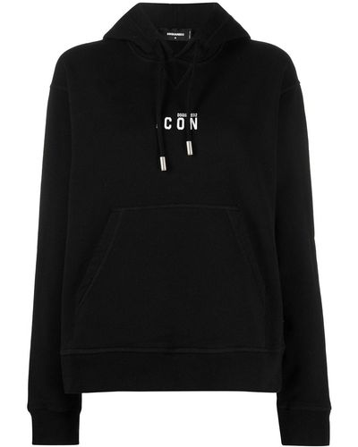 DSquared² Hoodie Icon brodé - Noir