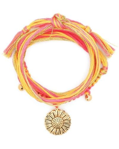 Aurelie Bidermann Bracelet à breloque Honolulu fleur - Orange