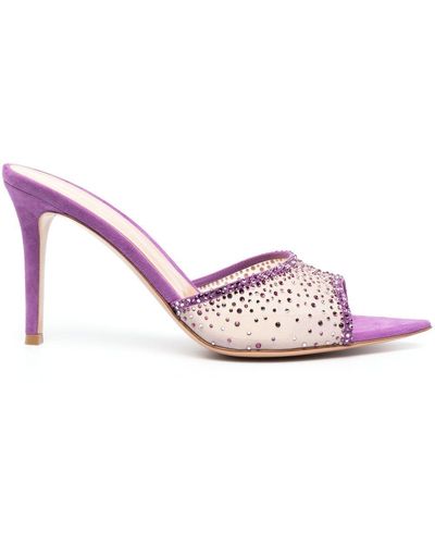 Gianvito Rossi Elle 103mm Crystal-embellished Sandals - Pink