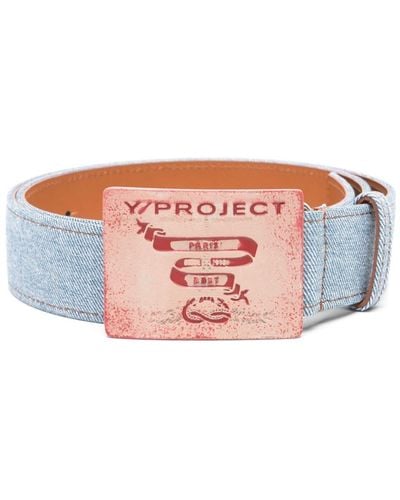 Y. Project Denim-Gürtel mit Logo-Schnalle - Pink