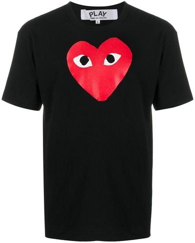 COMME DES GARÇONS PLAY Camiseta con estampado de corazón - Negro