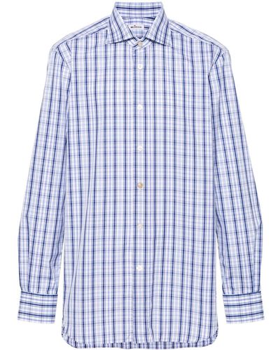 Kiton Checked Cotton Shirt - Blue