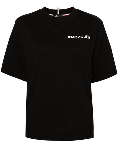 3 MONCLER GRENOBLE T-shirt en coton à logo pailleté - Noir