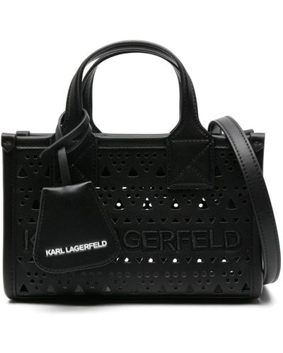 Karl Lagerfeld Perforierte K/Skuare Handtasche - Schwarz