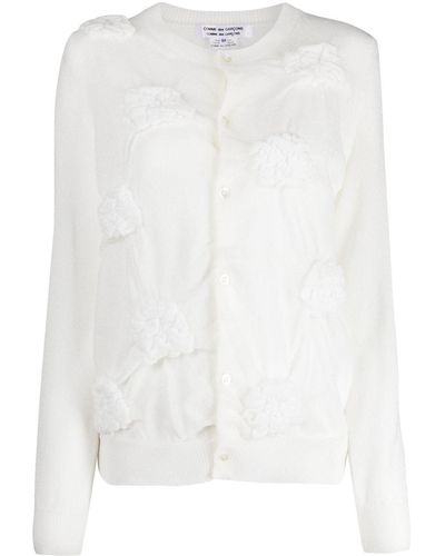 Comme des Garçons Cardigan con applicazione - Bianco