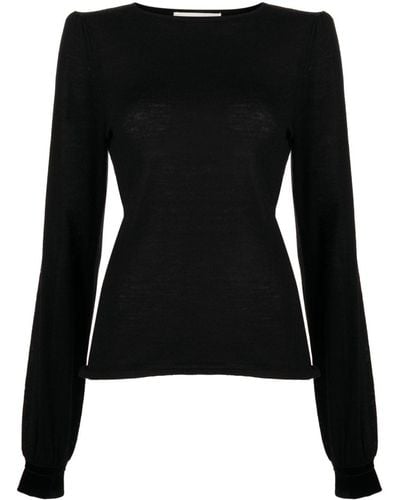 Jane Ruth Fine-knit Sweater - Black