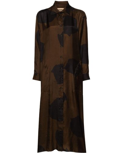 Uma Wang Robe Amare à motif imprimé - Noir