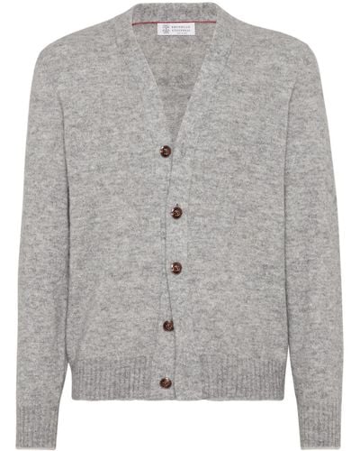 Brunello Cucinelli Vネック カーディガン - グレー