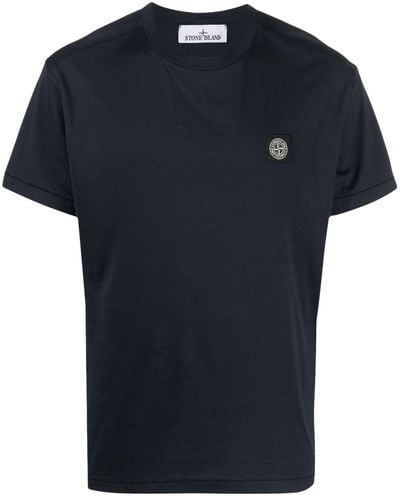 Stone Island T-shirt Met Compass-logopatch - Blauw