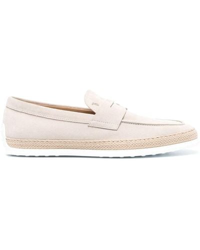 Tod's Penny-slot Suede Loafers - Natural