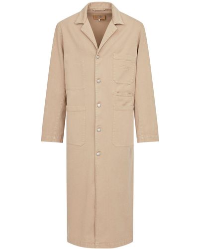 MM6 by Maison Martin Margiela Single-breasted Cotton Coat - Natural