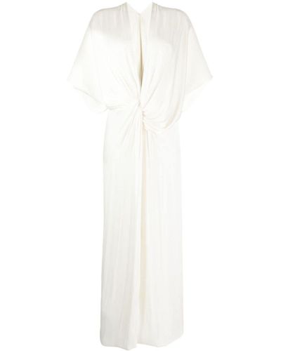 Costarellos V-neck Short-sleeve Dress - White