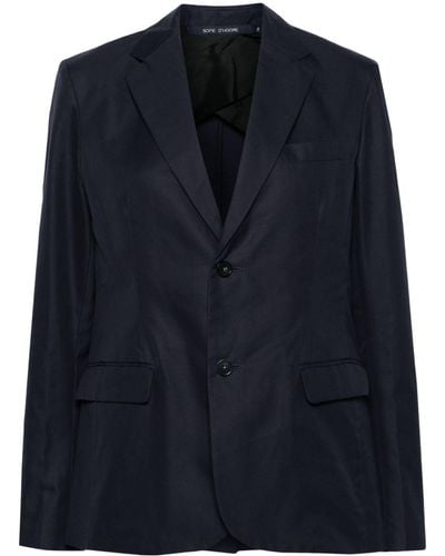 Sofie D'Hoore Single-breasted Cotton Blazer - Blue