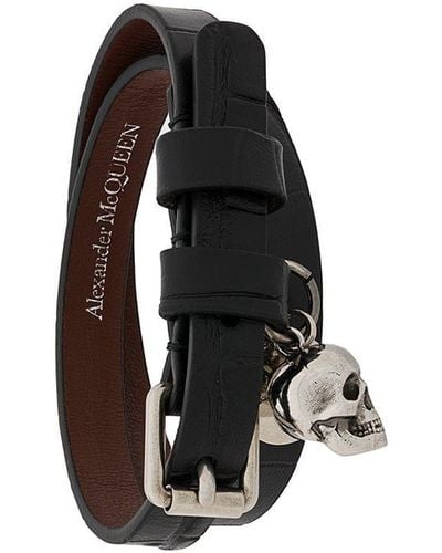 Alexander McQueen Skull Wrap Bracelet - Black