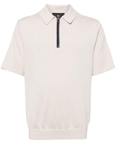 PS by Paul Smith Knitted Organic-cotton Polo Shirt - White