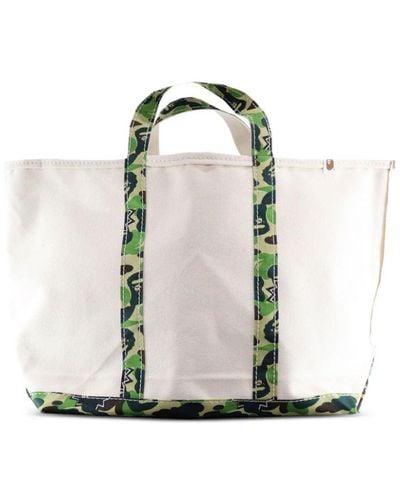 SAINT Mxxxxxx X BAPE camouflage-print tote bag - Weiß
