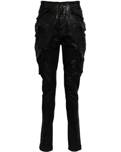 Julius Drop-crotch Cotton Blend Trousers - Black