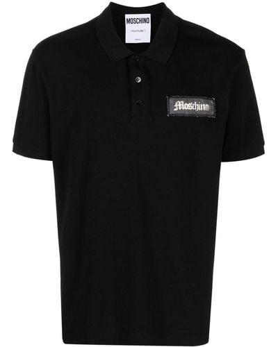 Moschino Poloshirt mit Logo-Patch - Schwarz