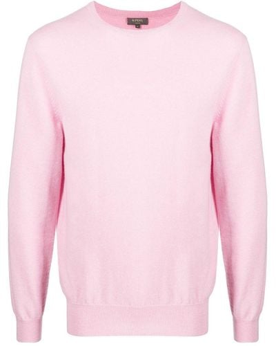 N.Peal Cashmere Crew Neck Cashmere Sweater - Pink