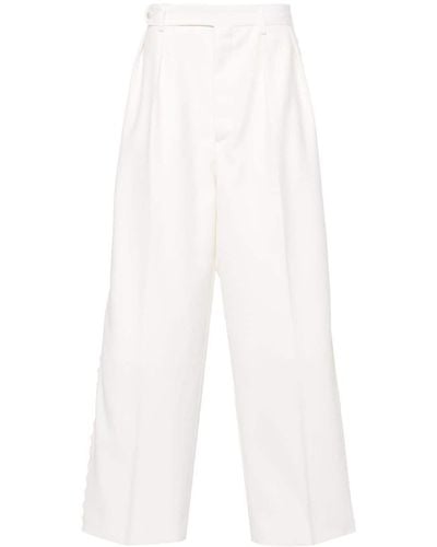 Bode Lace-trim Tapered Trousers - White