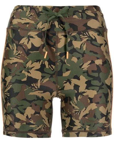 The Upside Camouflage-print Drawstring Compression Shorts - Green